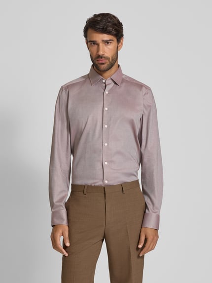 OLYMP Level 5 Slim fit zakelijk overhemd met kentkraag Middenbruin - 4