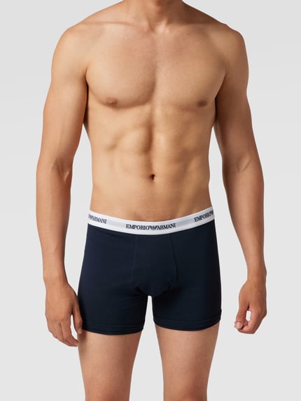 Emporio Armani Trunks aus Baumwoll-Mix mit elastischem Logo-Bund Weiss 1