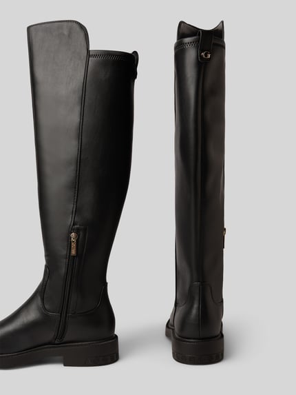 GUESS Overkneelaarzen in leerlook, model 'Fyza' Zwart - 2