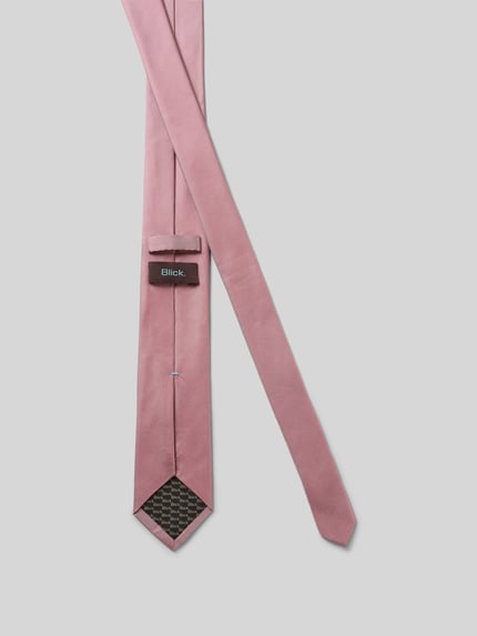 Produktfoto, Krawatte aus reiner Seide von Blick in Rosa mit Strukturmuster, Label-Detail und Teilungsnähte, klassische Passform