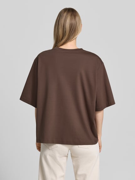 DRYKORN T-shirt met ronde hals model 'PINARA' Middenbruin - 5