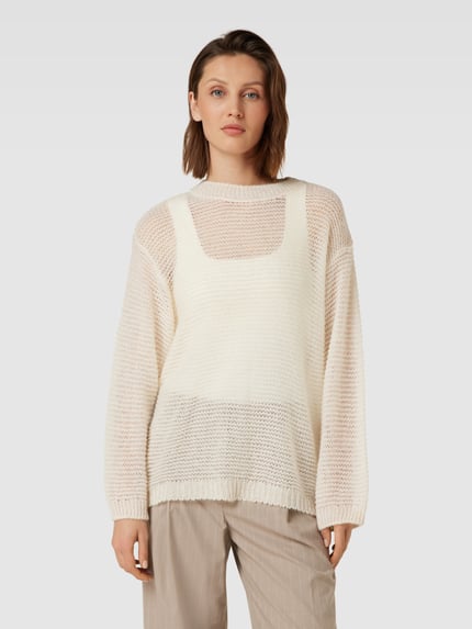 MANGO Strickpullover im semitransparenten Design Modell 'GRUMPI' Offwhite 4