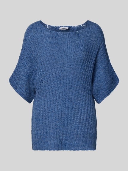 MORE & MORE Loose Fit Strickpullover mit Woll-Anteil und 1/2-Ärmel Rauchblau 2