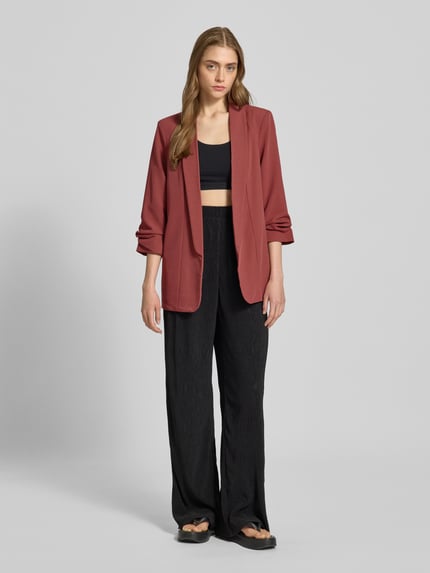 PIECES Regular Fit Longblazer mit Viskose-Anteil Modell 'BOSELLA' Dunkelrot 1