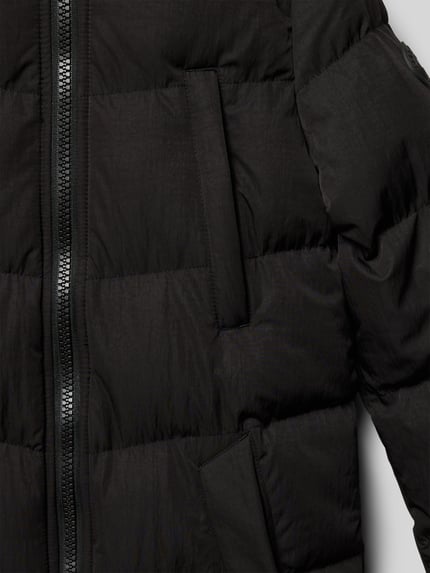 Cars Jeans Regular fit gewatteerde lange jas met steekzakken, model 'Maysay' Zwart - 2