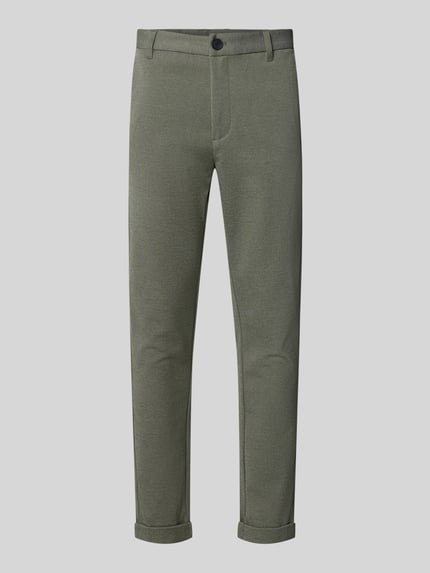 Lindbergh Slim Fit Stoffhose mit umgeschlagenen Hosenbeinen Oliv 2
