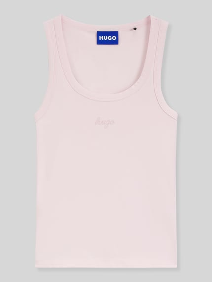 HUGO Blue Regular fit tanktop van katoenmix model 'Damatank_B' Lichtroze - 2