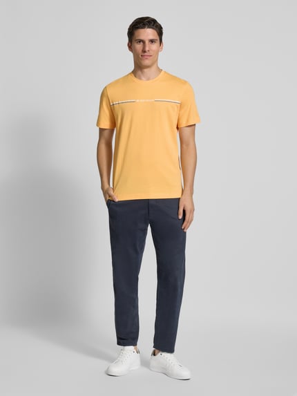 Tom Tailor Regular fit T-shirt van puur katoen met print Abrikoos - 1