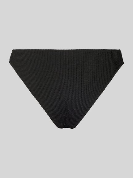 Produktfoto, schwarzer Bikini-Slip mit Strukturmuster und elastischem Bund, Modell 'SKIN SAND' von Neo Noir, Regular-Fit Damen.