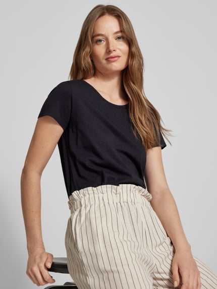 MOS MOSH T-shirt met boothals, model 'Arden' BLACK - 3