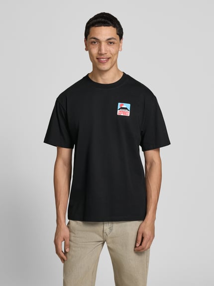 Edwin T-Shirt mit Label-Print Modell 'SUNSET ON FUJI SAN' Black 4