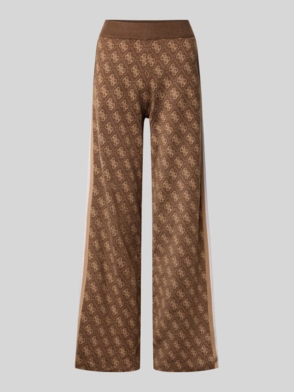 Wide leg gebreide broek met logomotief model 'ANEIRA' Shop The Look MANNEQUINE