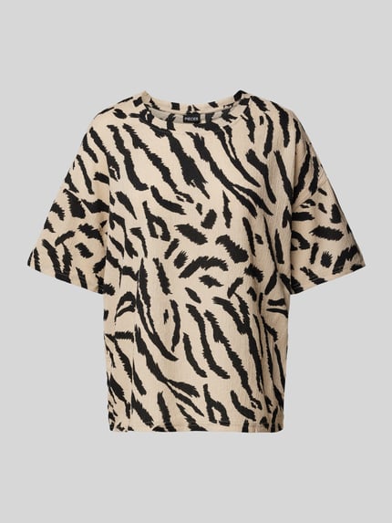 PIECES T-Shirt mit Strukturmuster Modell 'LUNA' Sand 2