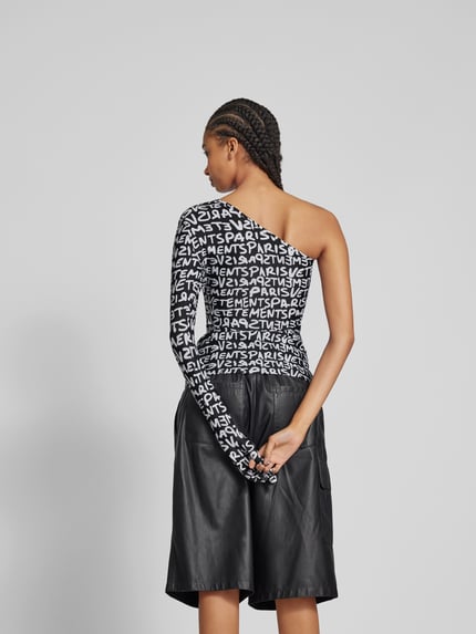 VETEMENTS Shirt met lange mouwen in one-shoulder look Zwart - 5