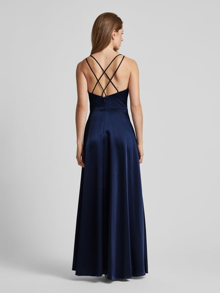 Hey Kyla Avondjurk met watervalhals Donkerblauw - 5