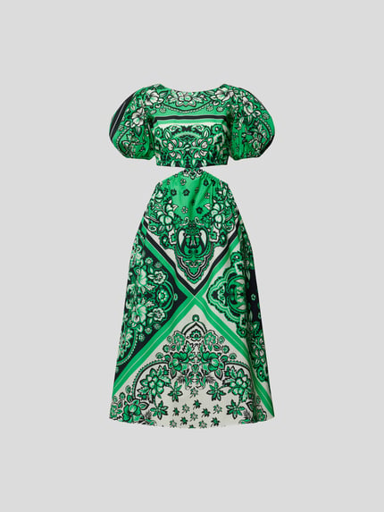 RED Valentino Midi-jurk met cut-outs aan de zijkant Groen - 2