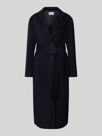 Lange jas met strikceintuur model 'LOVATTA' Shop The Look MANNEQUINE