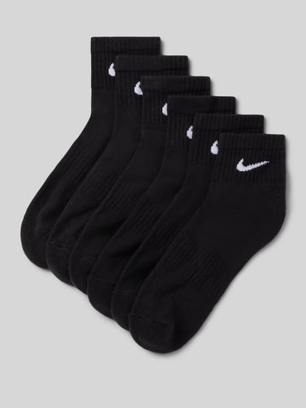 Produktfoto, czarne skarpety z mieszanki bawełny, białe logo, zestaw 6 par, Socken aus Baumwoll-Mix im 6er-Pack von Nike, męskie