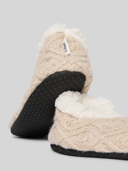 s.Oliver RED LABEL Huisschoenen met wol en verwarmende voering van teddybont Beige - 2