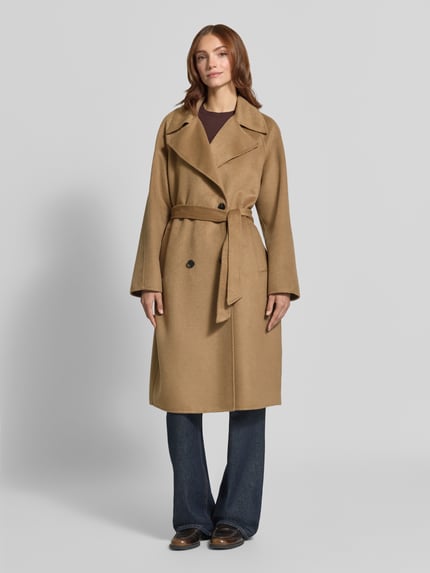 Jake*s Casual Regular Fit Mantel mit Woll-Anteil Camel 4