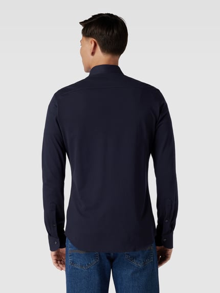 Profuomo Freizeithemd in unifarbenem Design Dunkelblau 5