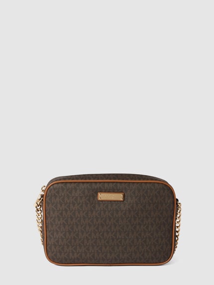 MICHAEL Michael Kors Skórzana torebka na długim pasku ze wzorem z logo Ciemnobrązowy 2
