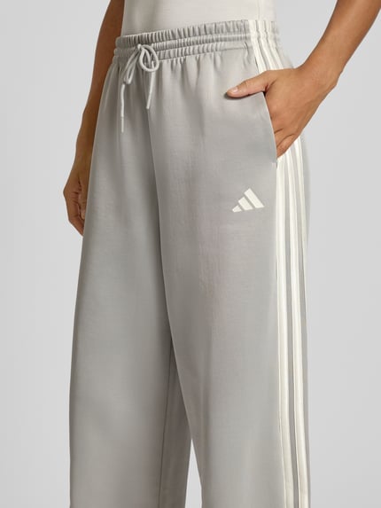 adidas Sportswear Wide fit sweatbroek met logoprint, model 'Stadium' Lichtgrijs - 3