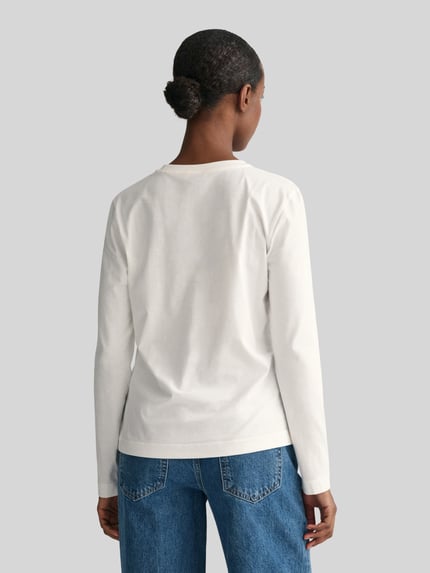 GANT Regular Fit Langarmshirt aus reiner Baumwolle Weiss 5