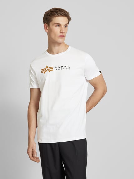 Alpha Industries T-Shirt mit Label-Print Weiss 4