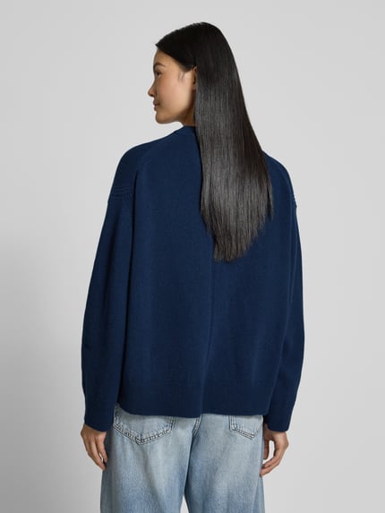 DRYKORN Oversized Strickpullover mit gerippten Abschlüssen Dunkelblau 5