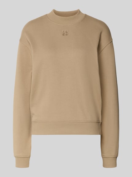 Produktfoto, Regular Fit Sweatshirt aus reiner Baumwolle Modell 'DAXANDRIA' von HUGO, beige, Optik: Unifarben, Logo-Stitching, Rundhals, Langarm, glatte Oberfläche, Material: reine Baumwolle