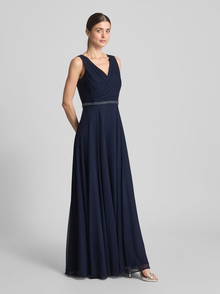Vera Mont Avondjurk met taillepas Donkerblauw - 1