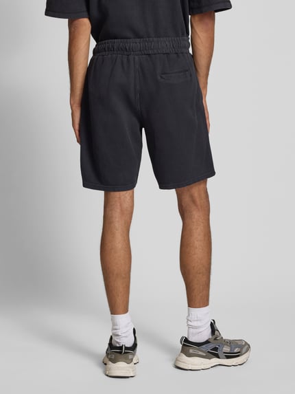 PEGADOR Relaxed fit korte broek in riblook, model 'SIGNAR' Zwart - 5