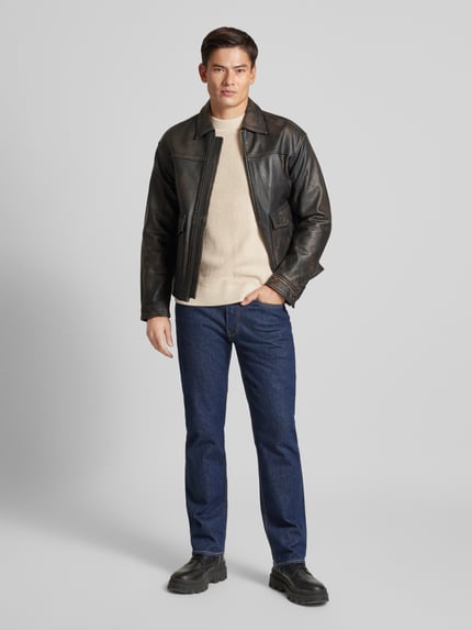 JACK & JONES Premium Sweter z dzianiny z prążkowanymi wykończeniami model ‘VIGGO’ Złamany biały 1