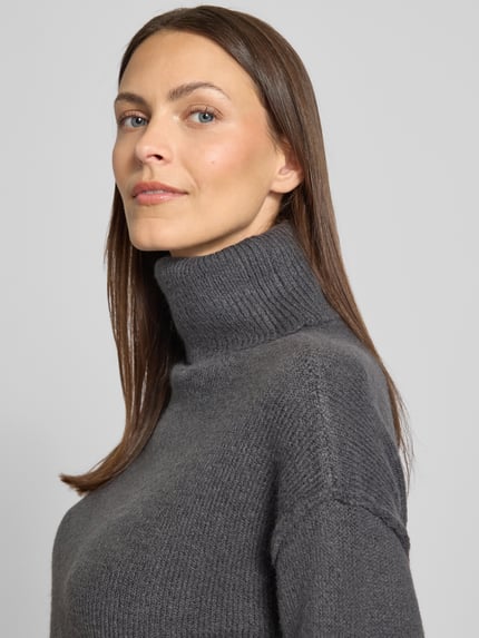 Christian Berg Woman Relaxed fit coltrui met breistructuur Donkergrijs - 3