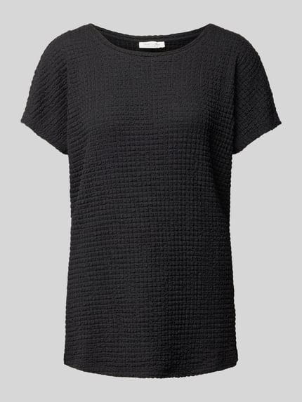 Christian Berg Woman T-Shirt mit geripptem Rundhalsausschnitt Black 2