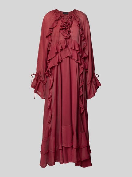 Cph Muse Maxikleid mit Rüschen Modell 'NORMA' Dunkelrot 2