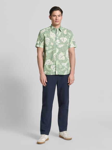 PME Legend Slim Fit Freizeithemd im Allover-Look mit Kentkragen Hellgruen 1