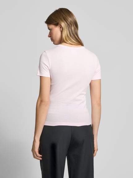 Champion T-shirt z prążkowanym okrągłym dekoltem Jasnoróżowy 5