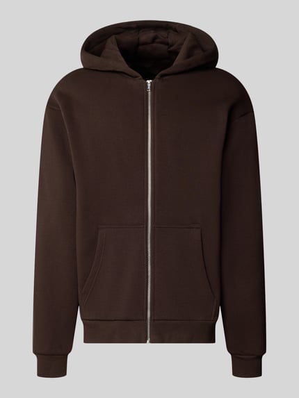 Produktfoto, Regular Fit Strickjacke aus Baumwoll-Mix mit Kapuze von URBAN CLASSICS, mieszanka bawełny, krój regular fit, kieszeń kangurka, kaptur, długość tyłu w rozmiarze M 70 cm, długość rękawów w rozmiarze M 64 cm