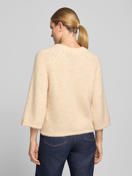 FREE/QUENT Gebreide pullover met raglanmouwen Offwhite gemêleerd - 5