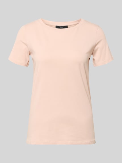 Produktfoto, Slim Fit T-Shirt aus Baumwoll-Mix Modell 'MULTIB' von Weekend Max Mara in unifarbener Optik, kurzes Label Stitching am Rundhalsausschnitt, Kurzarm, glatte Textur
