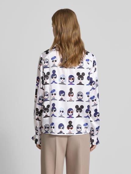 HERZENS Blouseshirt van zijdemix Offwhite - 5