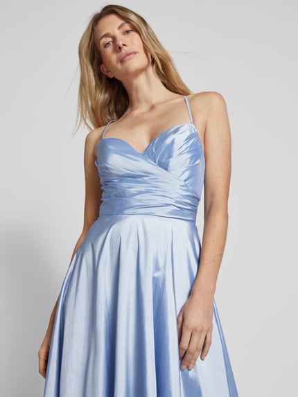 LUXUAR FASHION Avondjurk in wikkellook Lichtblauw - 3