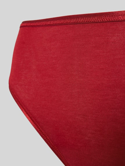 HANRO Slim fit slip van puur katoen, model 'Midi' Rood - 2