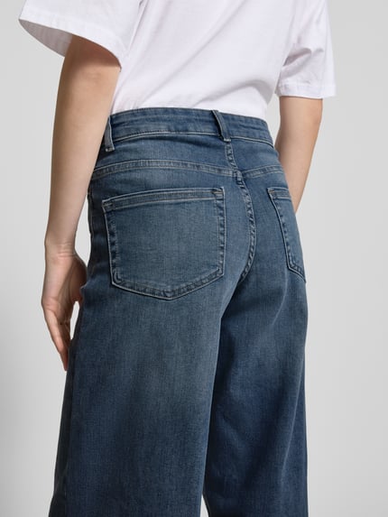 ONLY Jeansy z szeroką nogawką z mieszanki bawełny model ‘MADISON’ Jeansowy niebieski 3
