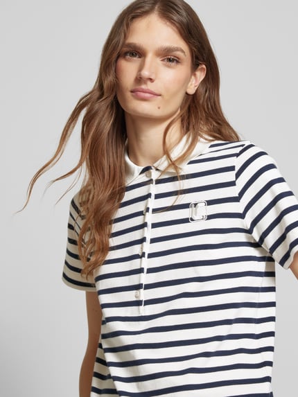 Luisa Cerano T-shirt z kołnierzykiem koszulowym Złamany biały 3