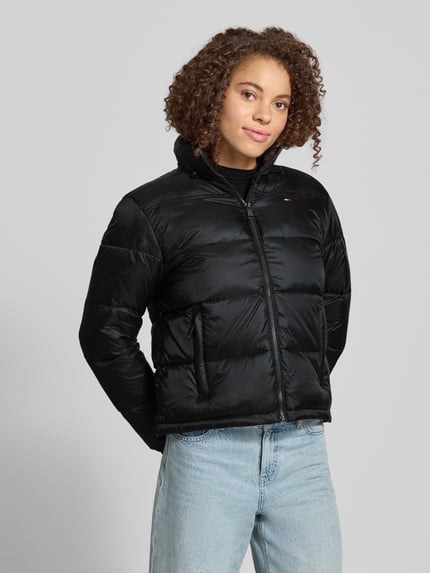 Tommy Jeans Regular Fit Steppjacke mit verdeckter Kapuze Black 4