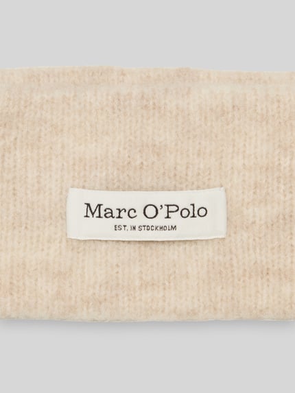Marc O'Polo Stirnband aus Wolle mit Label-Patch Offwhite 2