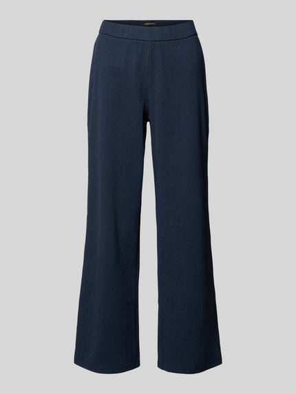 Produktfoto, Stoffhose mit elastischem Bund Modell 'Filiz' von STEHMANN, Relaxed-Fit, dunkelblau, Strukturmuster, Damen, Innenbeinlänge 73 cm, Bundweite 36 cm bei Größe 36